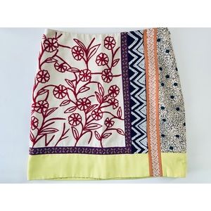 Leif Notes Anthropologie Brimming Borders Multi-Pattern  Aline Skirt